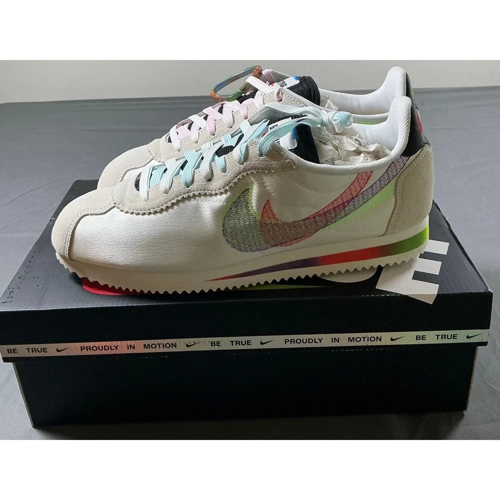 Nike Cortez Be True Summit White Multi-Color DR5491-100 Mens 8.5 Womens 10